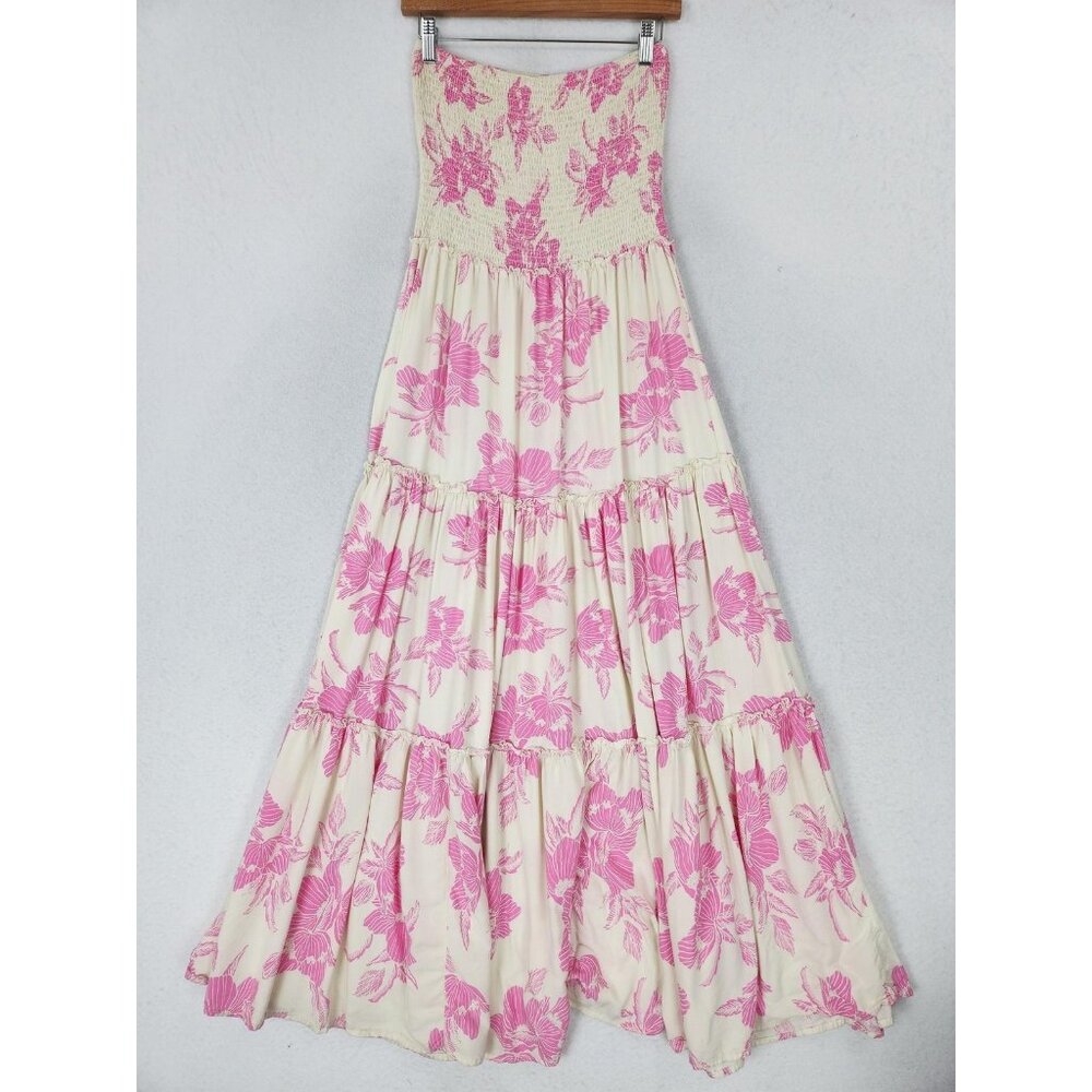 Floral Pink and Cream Maxi Dress
